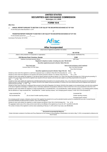 Thumbnail Aflac 10-K Annual Report 2017