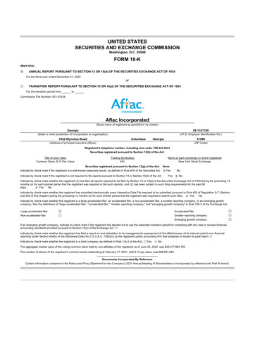 Thumbnail Aflac 10-K Annual Report 2020