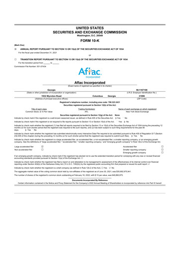 Thumbnail Aflac 10-K Annual Report 2021