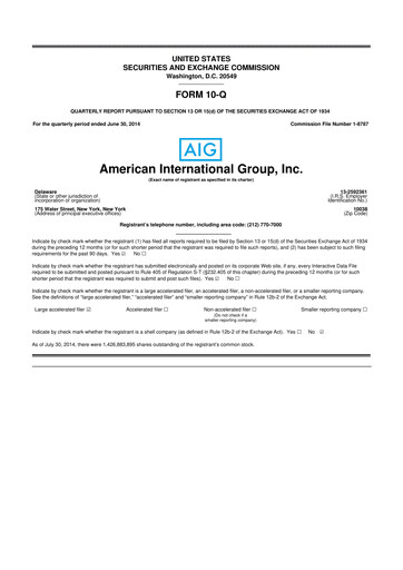 Thumbnail American International Group 10-Q Quarterly Report FY2014 
