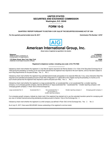 Thumbnail American International Group 10-Q Quarterly Report FY2017 