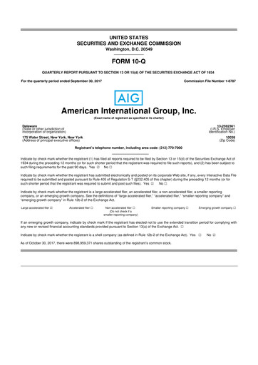 Thumbnail American International Group 10-Q Quarterly Report FY2017 