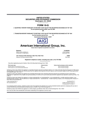 Thumbnail American International Group 10-Q Quarterly Report FY2024 