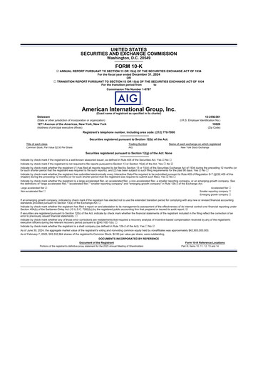 Thumbnail American International Group 10-K Annual Report 2024