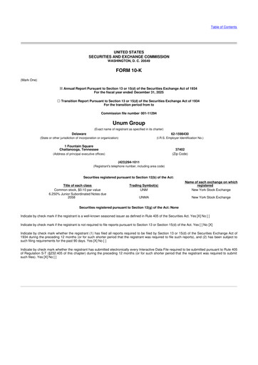 Thumbnail Unum 10-K Annual Report 2025