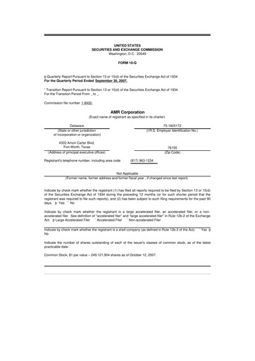 Thumbnail American Airlines 10-Q Quarterly Report FY 