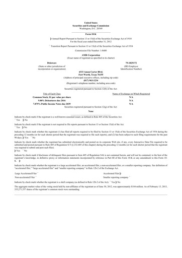 Thumbnail American Airlines 10-K Annual Report 2012