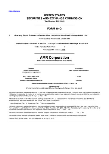 Thumbnail American Airlines 10-Q Quarterly Report FY2013 