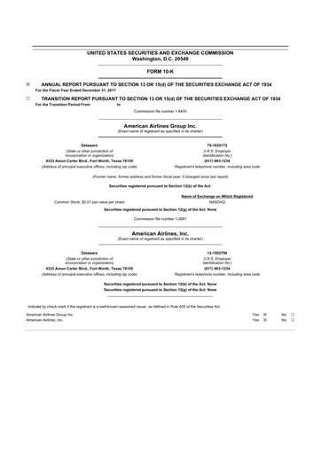 Thumbnail American Airlines 10-K Annual Report 