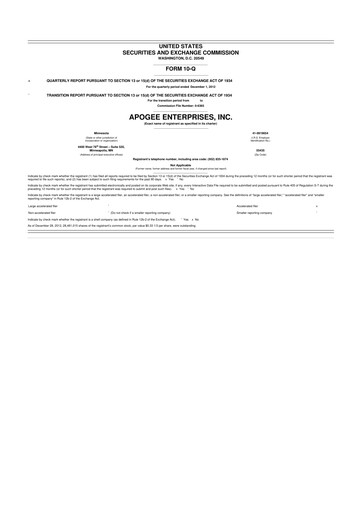 Thumbnail Apogee Enterprises 10-Q Quarterly Report FY2013 