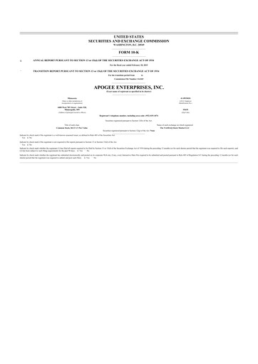 Thumbnail Apogee Enterprises 10-K Annual Report 2015