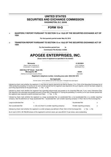 Thumbnail Apogee Enterprises 10-Q Quarterly Report FY2017 