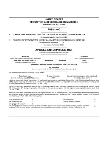 Thumbnail Apogee Enterprises 10-Q Quarterly Report FY2025 