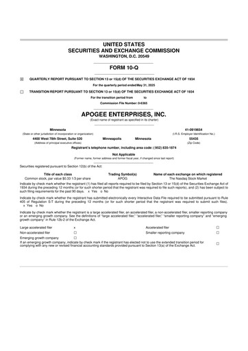 Thumbnail Apogee Enterprises 10-Q Quarterly Report FY2026 