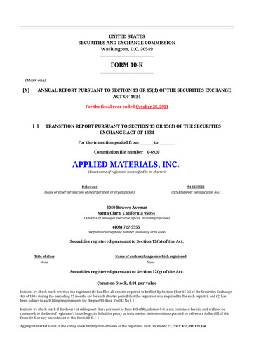 Thumbnail Applied Materials 10-K Annual Report 