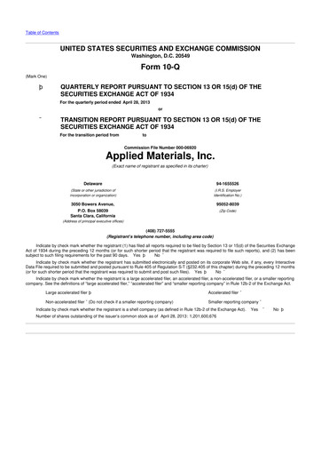 Thumbnail Applied Materials 10-Q Quarterly Report FY2013 