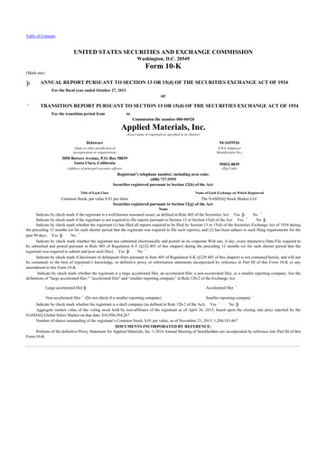 Thumbnail Applied Materials 10-K Annual Report 2013