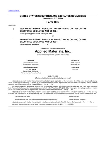 Thumbnail Applied Materials 10-Q Quarterly Report FY2014 