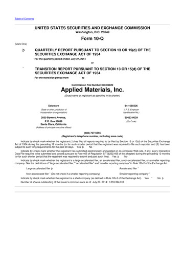 Thumbnail Applied Materials 10-Q Quarterly Report FY2014 