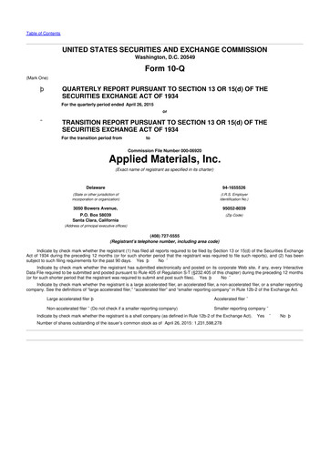 Thumbnail Applied Materials 10-Q Quarterly Report FY2015 