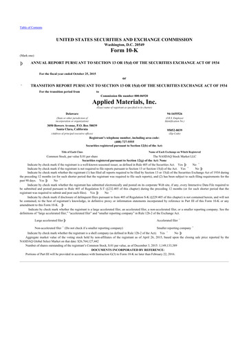 Thumbnail Applied Materials 10-K Annual Report 2015