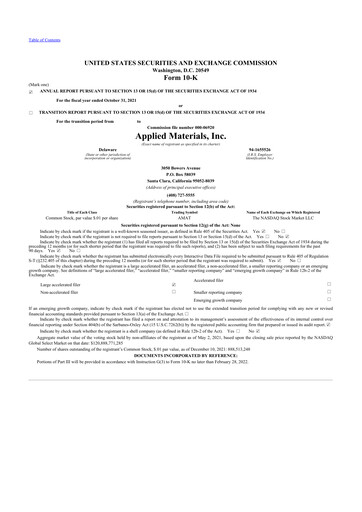 Thumbnail Applied Materials 10-K Annual Report 2021