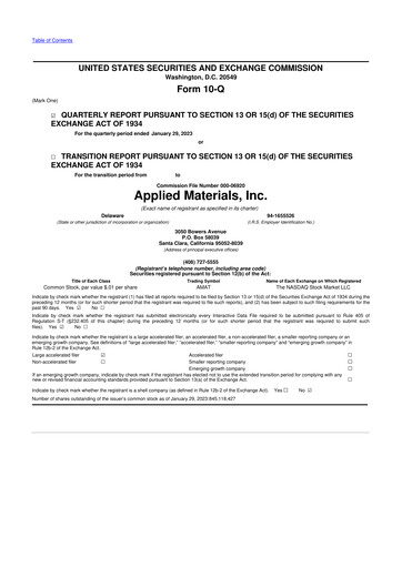 Thumbnail Applied Materials 10-Q Quarterly Report FY2023 