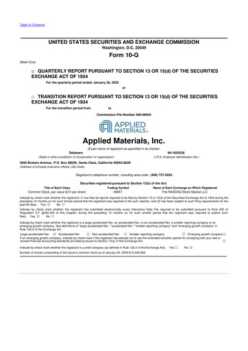 Thumbnail Applied Materials 10-Q Quarterly Report FY2025 
