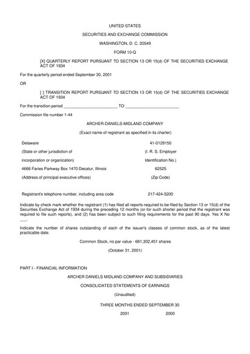 Thumbnail Archer Daniels Midland (ADM)
 10-Q Quarterly Report FY 