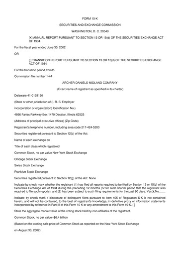 Thumbnail Archer Daniels Midland (ADM)
 10-K Annual Report 