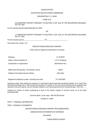 Thumbnail Archer Daniels Midland (ADM)
 10-Q Quarterly Report FY 