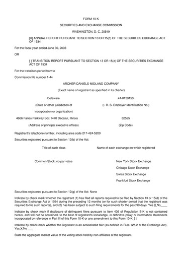 Thumbnail Archer Daniels Midland (ADM)
 10-K Annual Report 