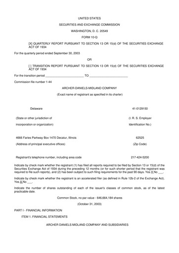 Thumbnail Archer Daniels Midland (ADM)
 10-Q Quarterly Report FY 