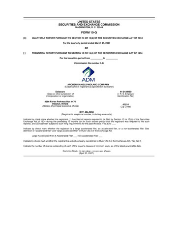 Thumbnail Archer Daniels Midland (ADM)
 10-Q Quarterly Report FY 