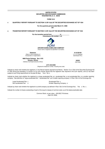 Thumbnail Archer Daniels Midland (ADM)
 10-Q Quarterly Report FY 
