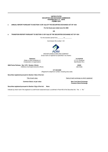 Thumbnail Archer Daniels Midland (ADM)
 10-K Annual Report 