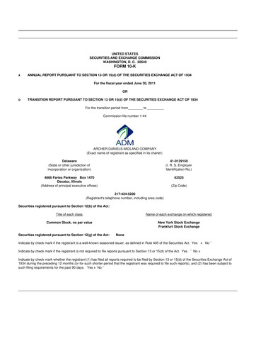 Thumbnail Archer Daniels Midland (ADM)
 10-K Annual Report 