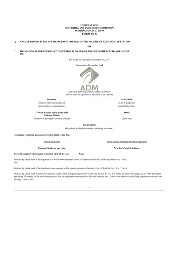 Thumbnail Archer Daniels Midland (ADM)
 10-K Annual Report 2015