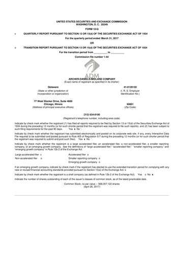 Thumbnail Archer Daniels Midland (ADM)
 10-Q Quarterly Report FY2017 