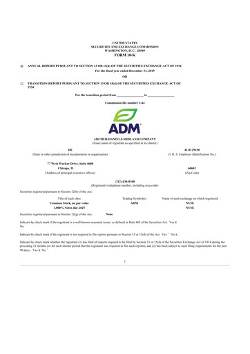 Thumbnail Archer Daniels Midland (ADM)
 10-K Annual Report 2019
