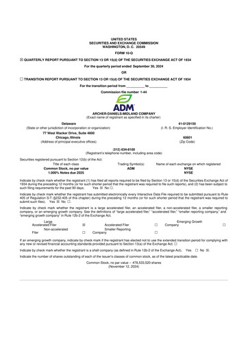 Thumbnail Archer Daniels Midland (ADM)
 10-Q Quarterly Report FY2024 
