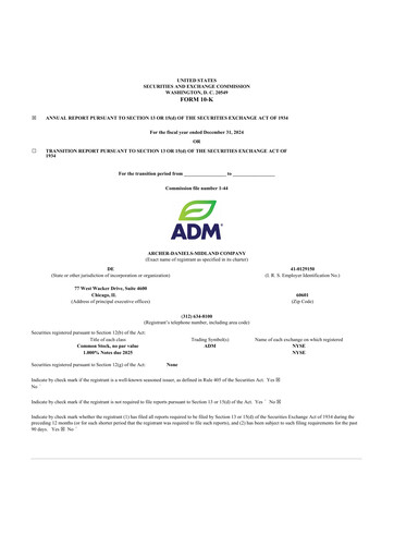 Thumbnail Archer Daniels Midland (ADM)
 10-K Annual Report 2024