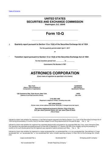 Thumbnail Astronics Corporation
 10-Q Quarterly Report FY2017 