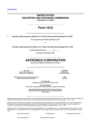Thumbnail Astronics Corporation
 10-Q Quarterly Report FY2017 