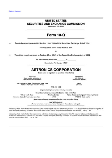 Thumbnail Astronics Corporation
 10-Q Quarterly Report FY2024 