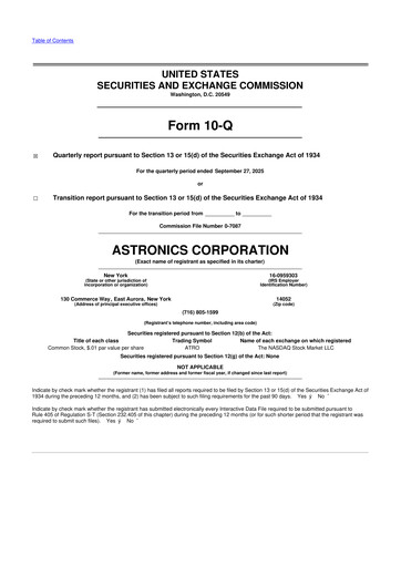 Thumbnail Astronics Corporation
 10-Q Quarterly Report FY2025 