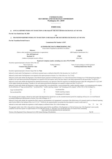 Thumbnail Automatic Data Processing 10-K Annual Report 2020