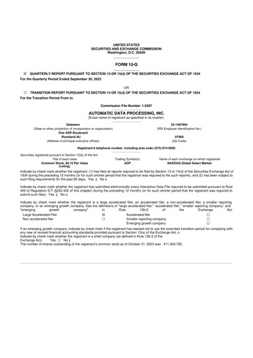 Thumbnail Automatic Data Processing 10-Q Quarterly Report FY2024 