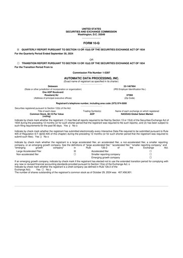 Thumbnail Automatic Data Processing 10-Q Quarterly Report FY2025 