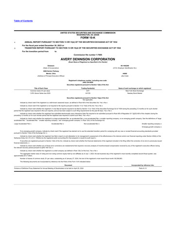 Miniature Avery Dennison
 10-K Rapport annuel 2023